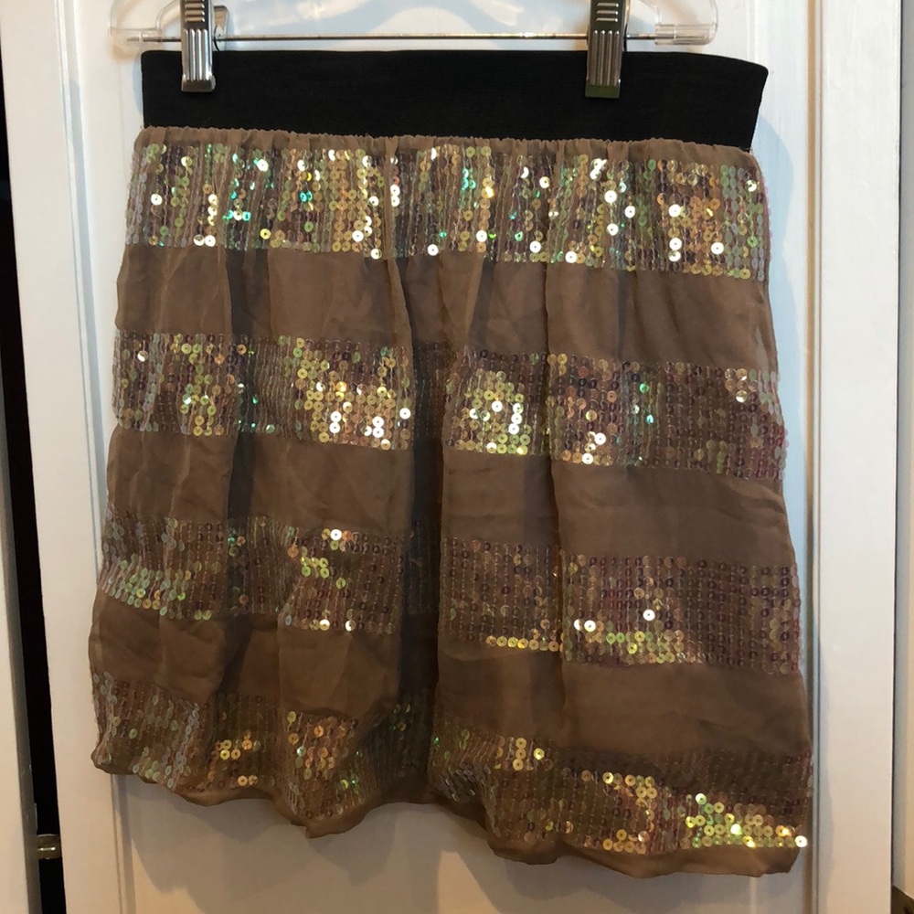 Sequin striped skirt